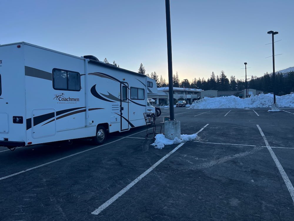 Parked at the Safeway in Tahoe