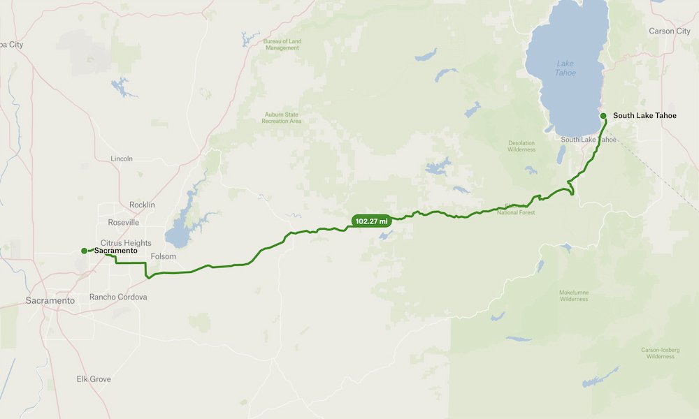 Sacramento to South Lake Tahoe