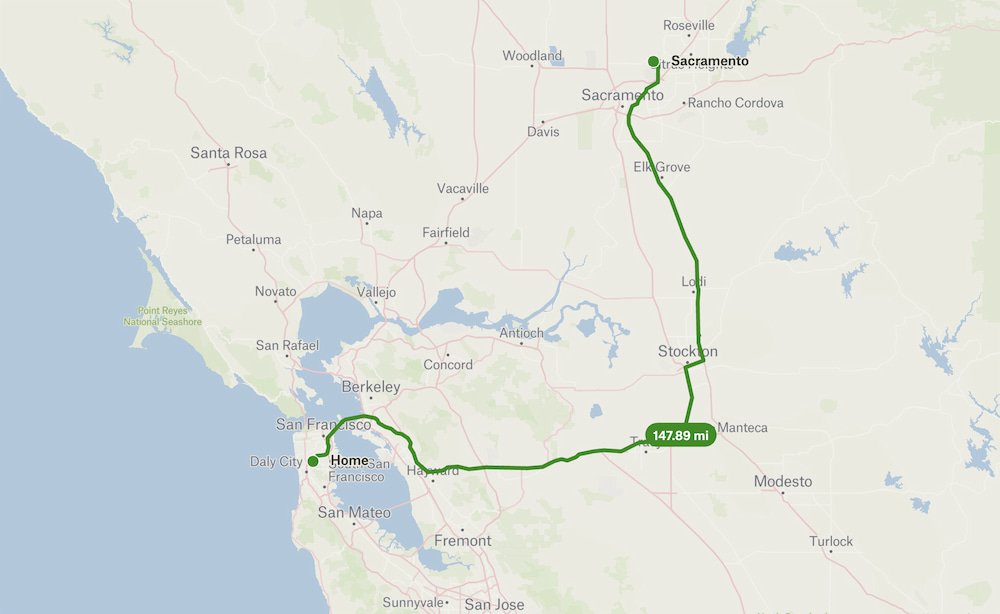 San Francisco to Sacramento