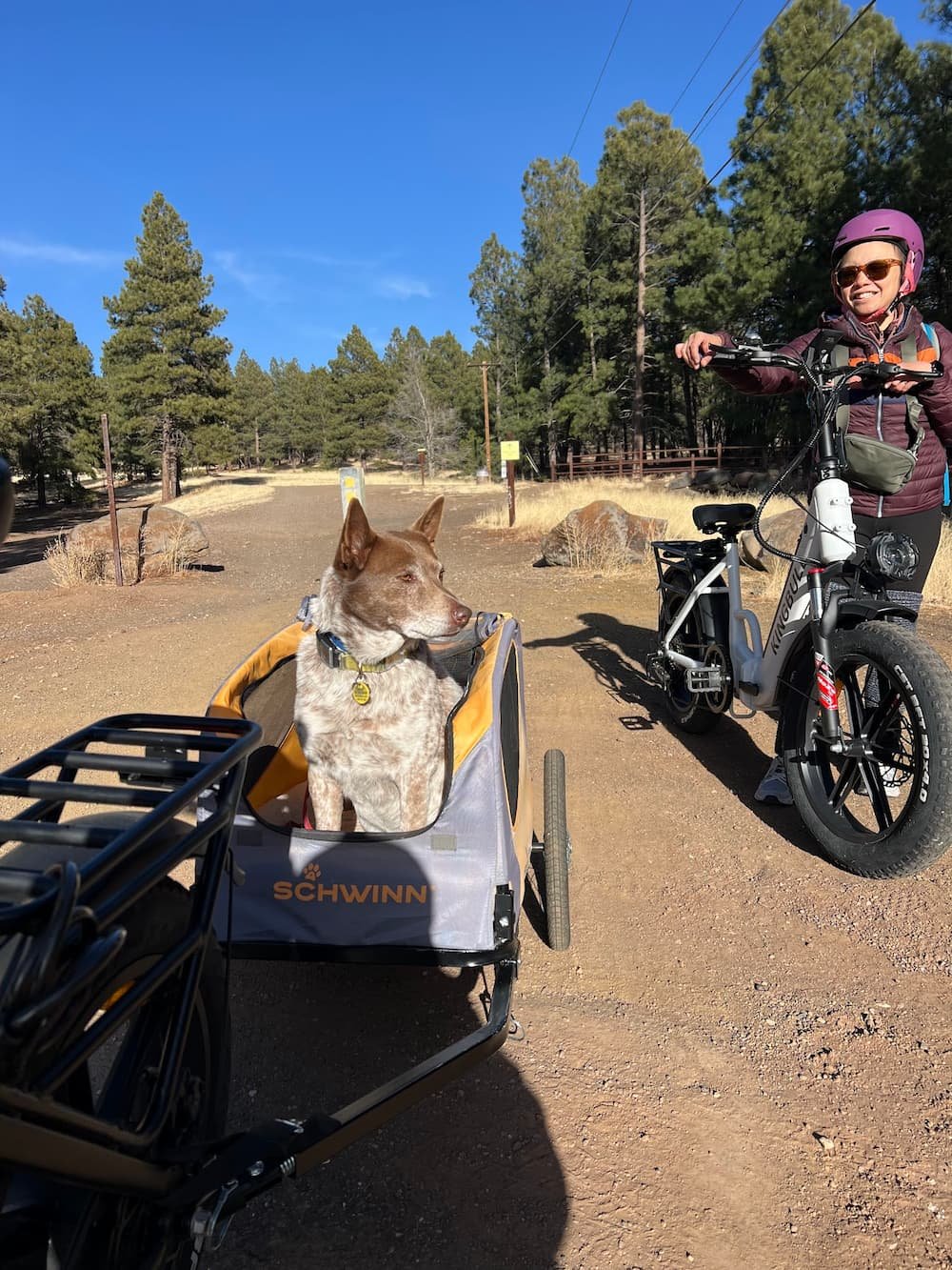 Sheila's first ride on the trip
