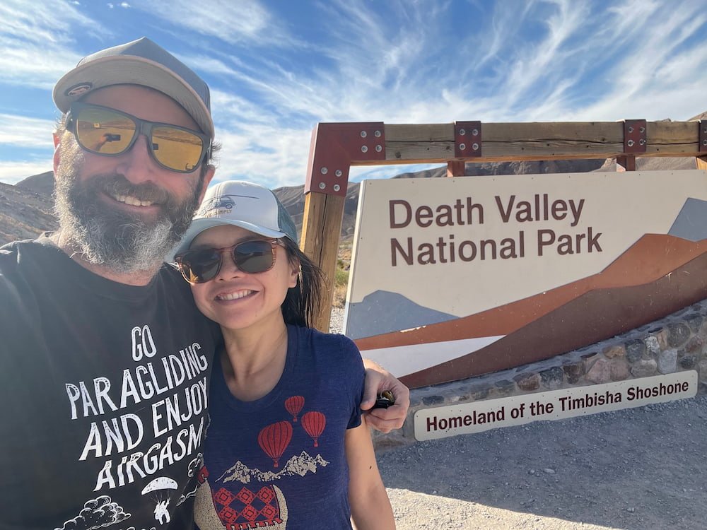 At the Death Valley sign