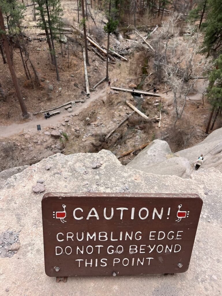 Caution crumbling edge