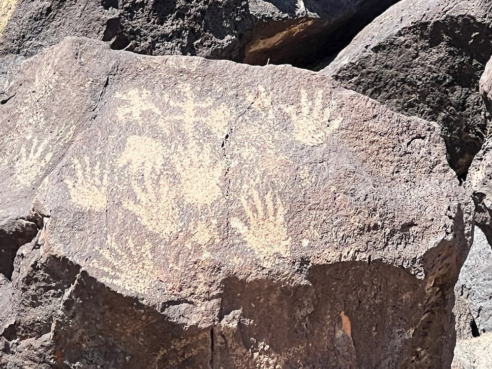 Hand petroglyphs