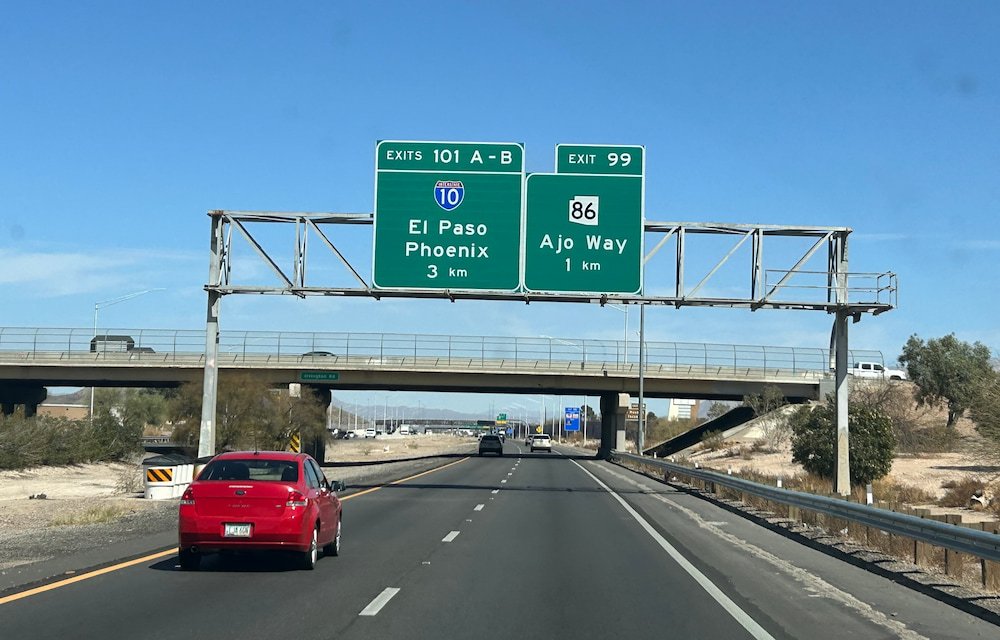 Metric system on some of the signs