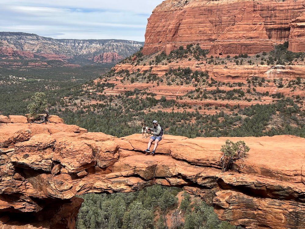 Michael and Sheila on the natural rock bridge