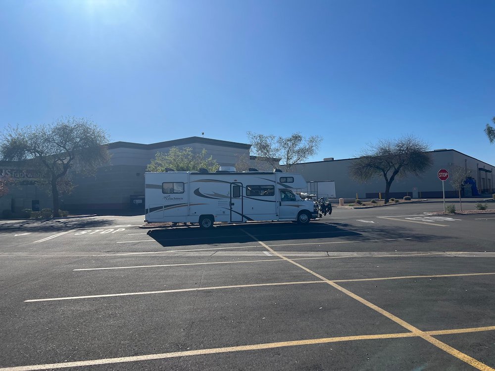 Our camping spot outside Walmart in Surprise