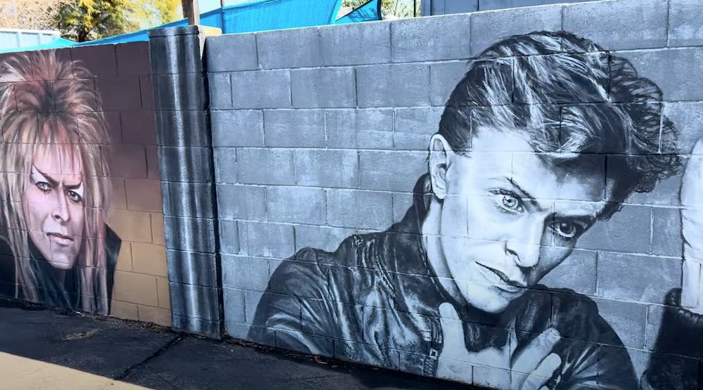 Part of the David Bowie mural