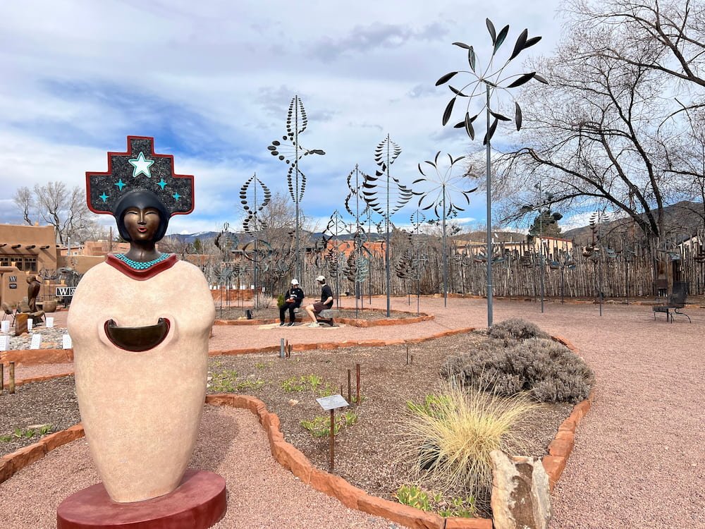 Some of the sculptures on Canyon Road