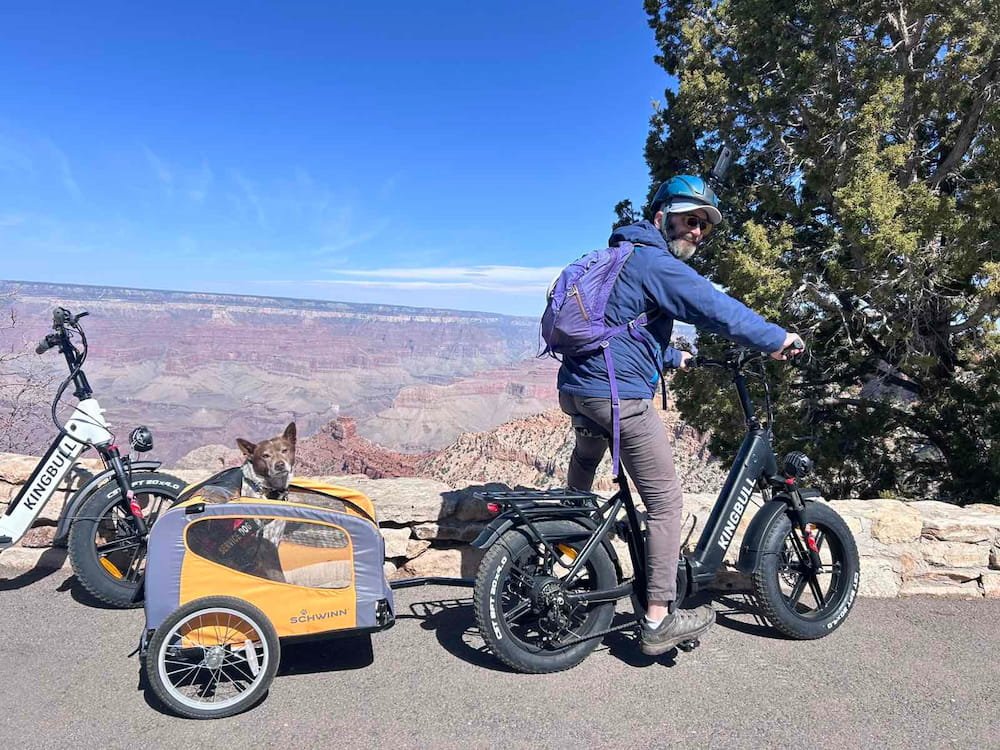 Stopping to take in the view of the Grand Canyon