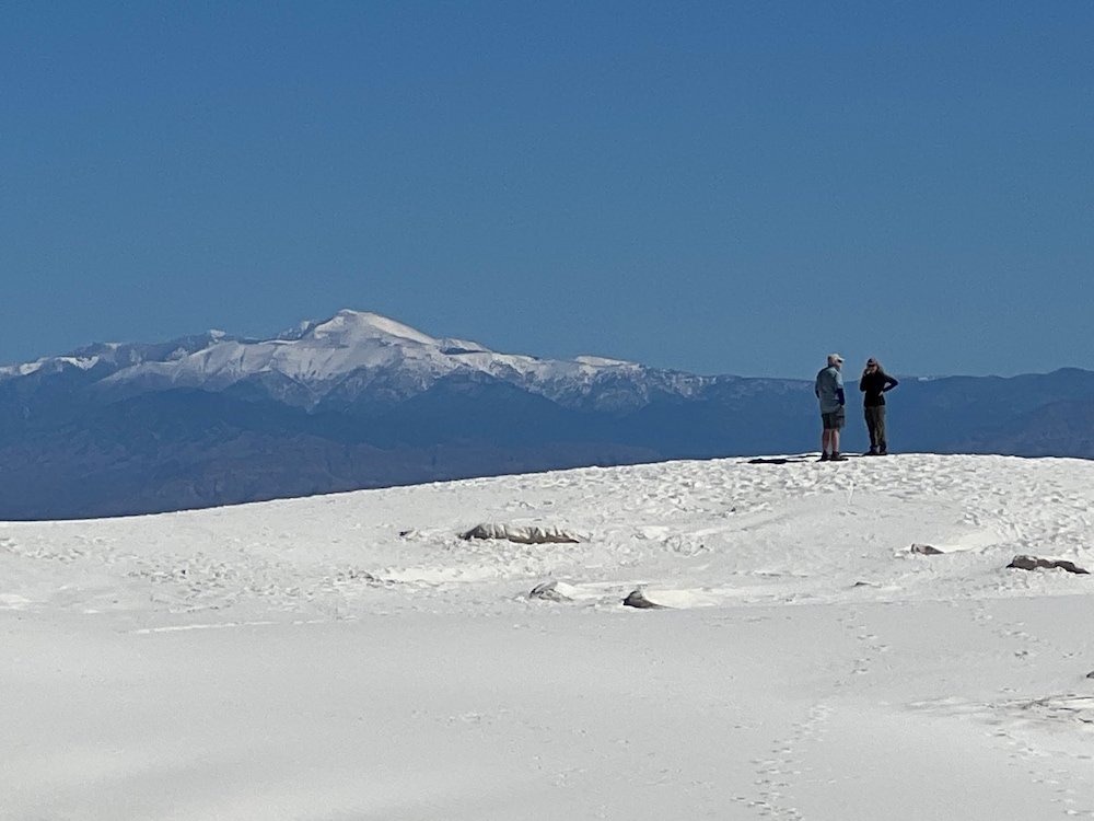 Surreal seeing snow-capped mountains in the distance