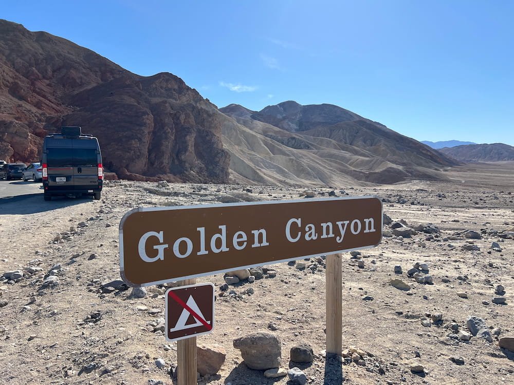The entrance of Golden Canyon
