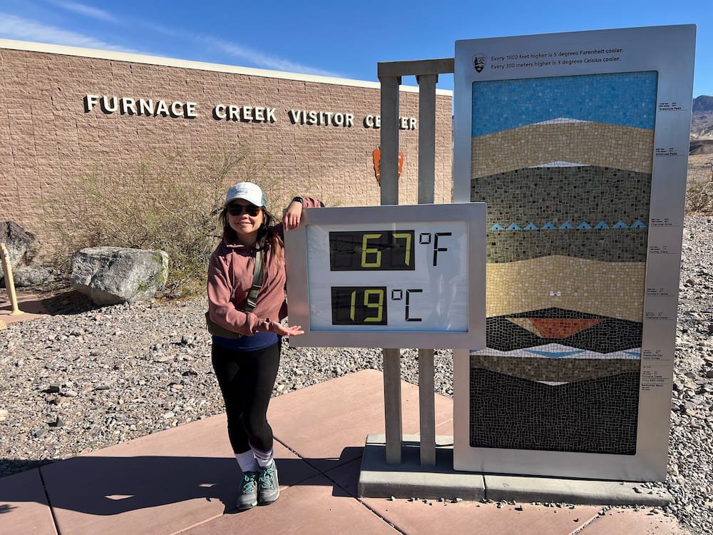 The furnace Creek temperature gauge