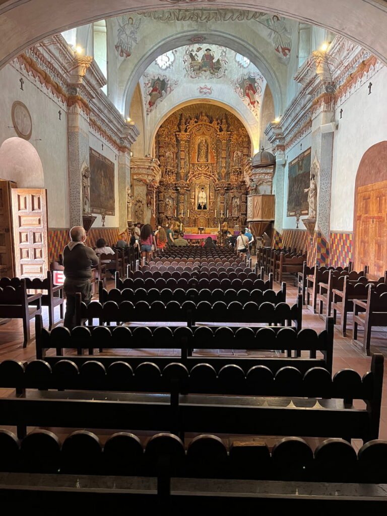 The ornate mission chapel