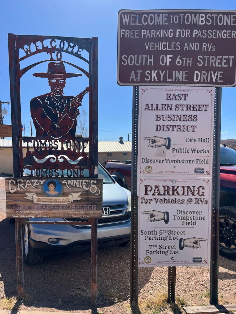Tombstone sign