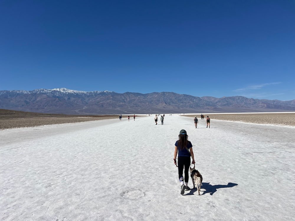 Walking out on the salt flats