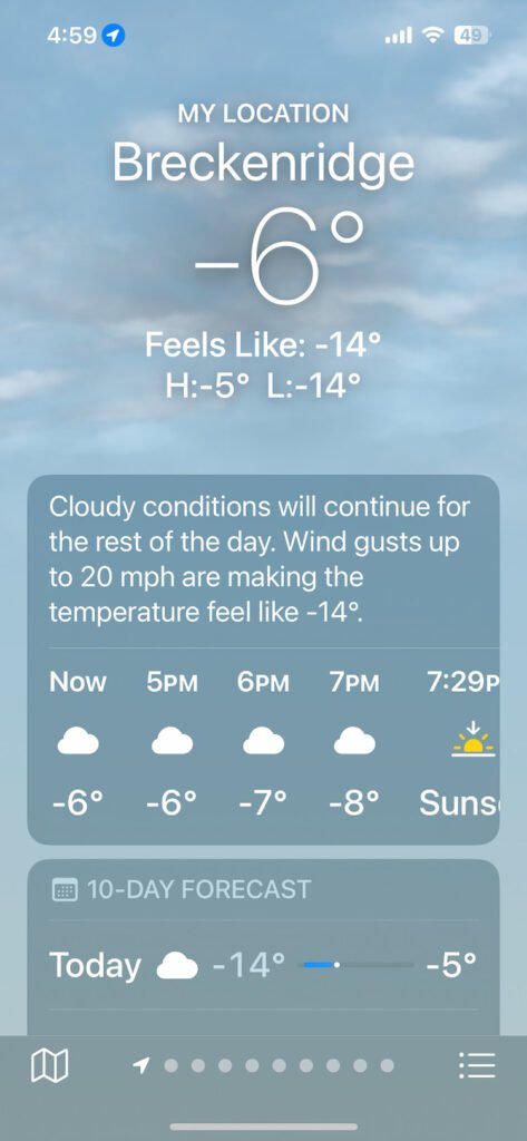 Check out that 'feels like' temperature