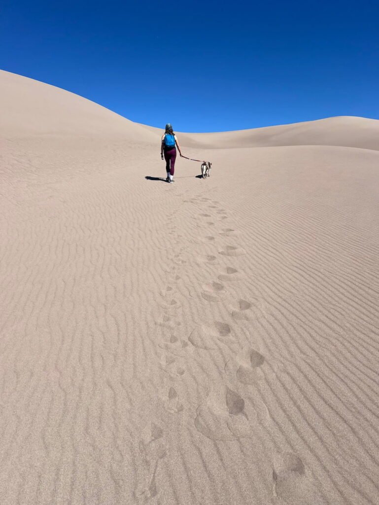 Criss crossing footprints