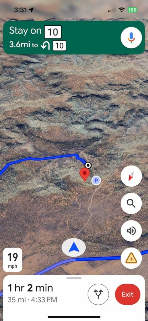 Google maps telling us to drive an hour when the trail was 4 mins away