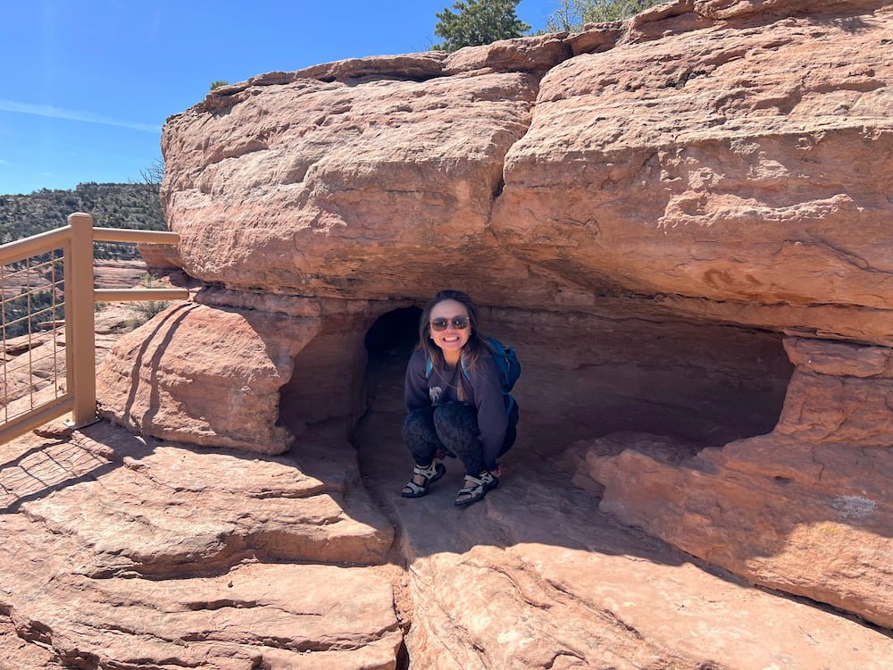 Lisette loves getting into small caves