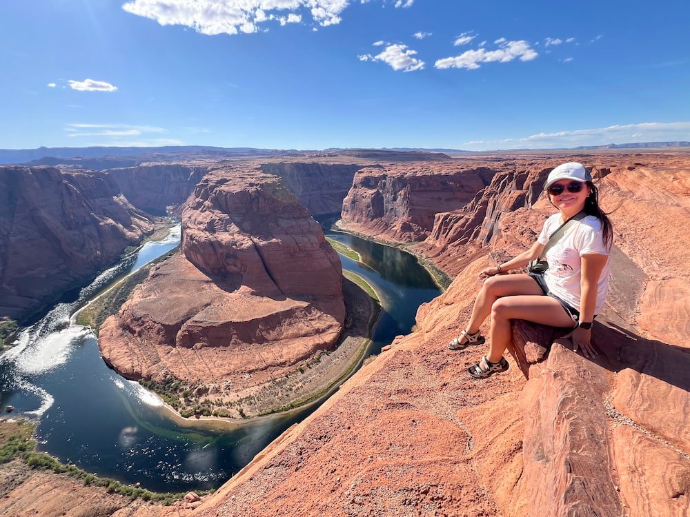 Lisette on the edge at Horseshoe Bend