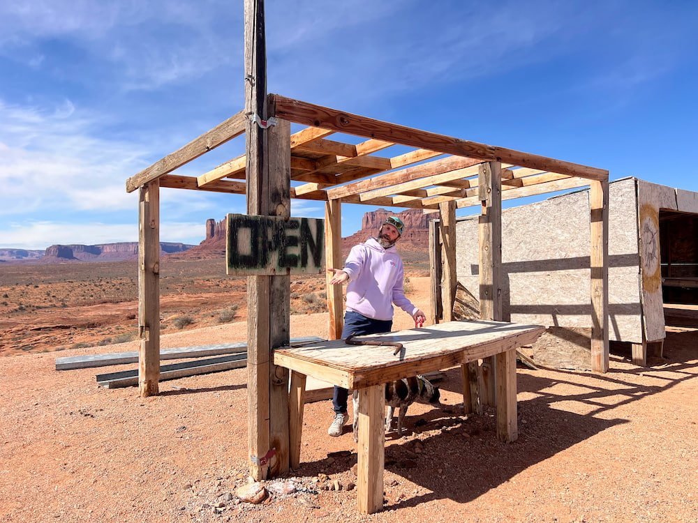 Michael opened a stall selling a rusty metal bar