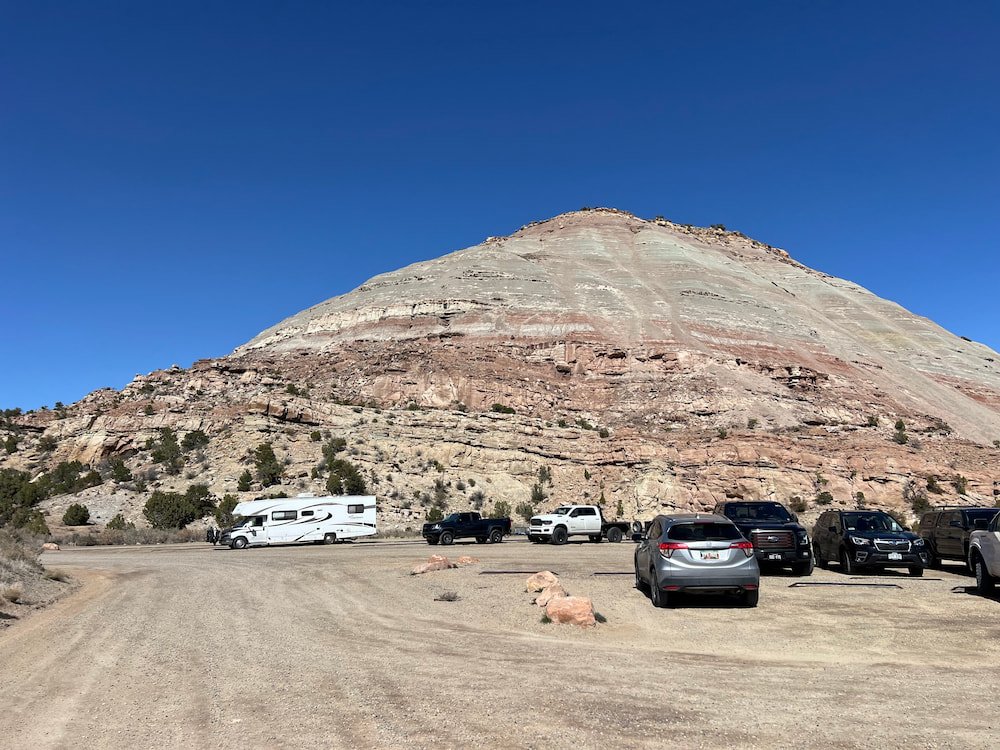 Parked at the trailhead