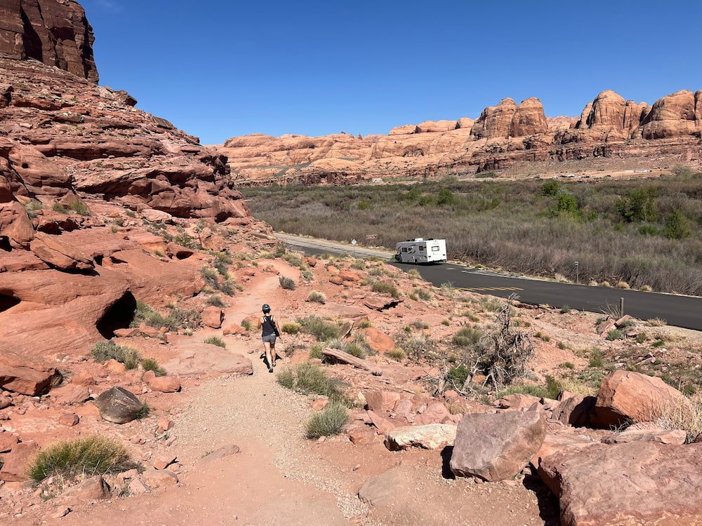 Walking to find dino tracks