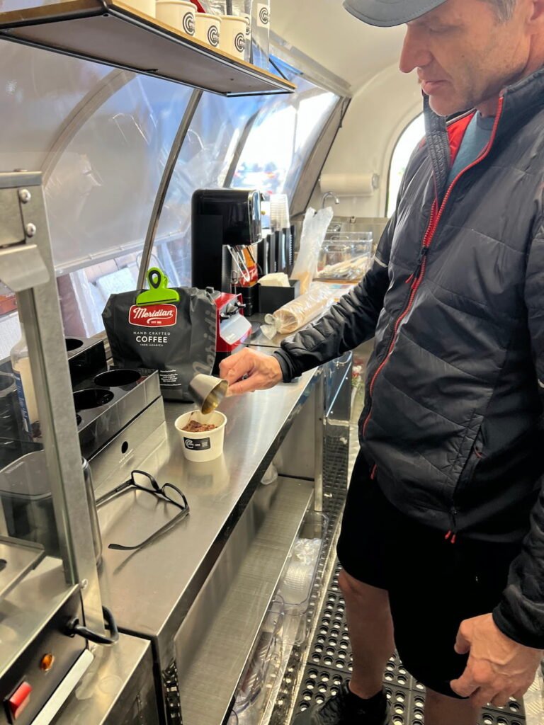 Brian making an affogato