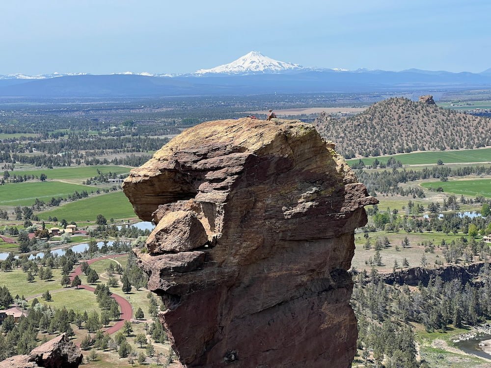 Climbers on top of Monkey Face