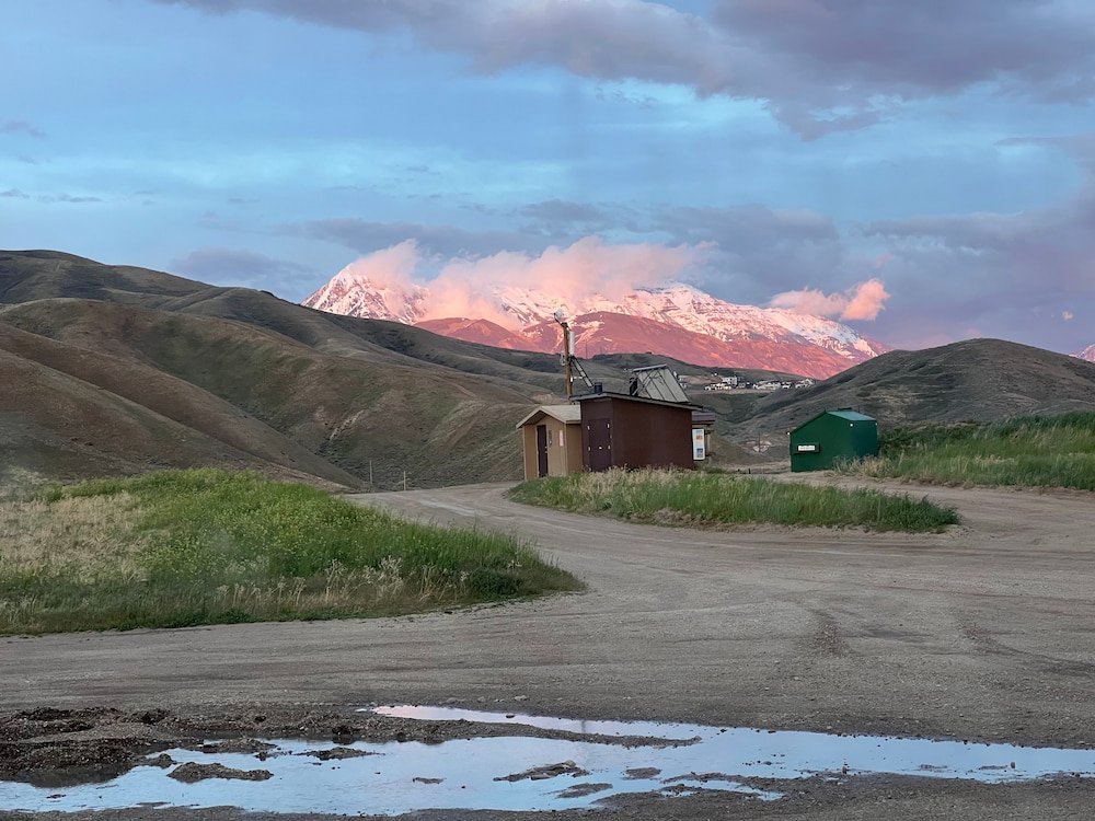 Gorgeous sunset at our campsite in Salt Lake City