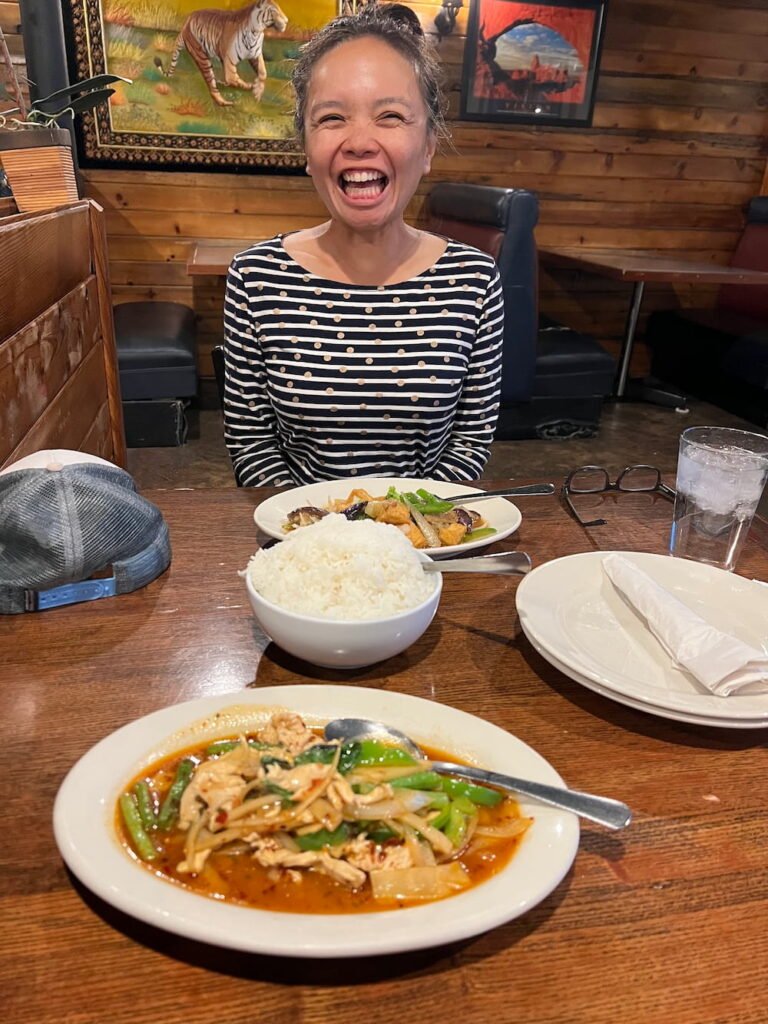 Happy faces ready to eat Thai again