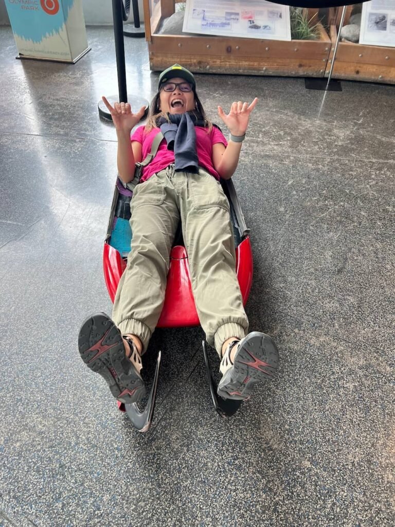 Lisette on the luge