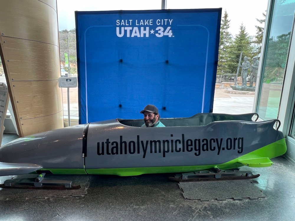 Michael in the bobsled