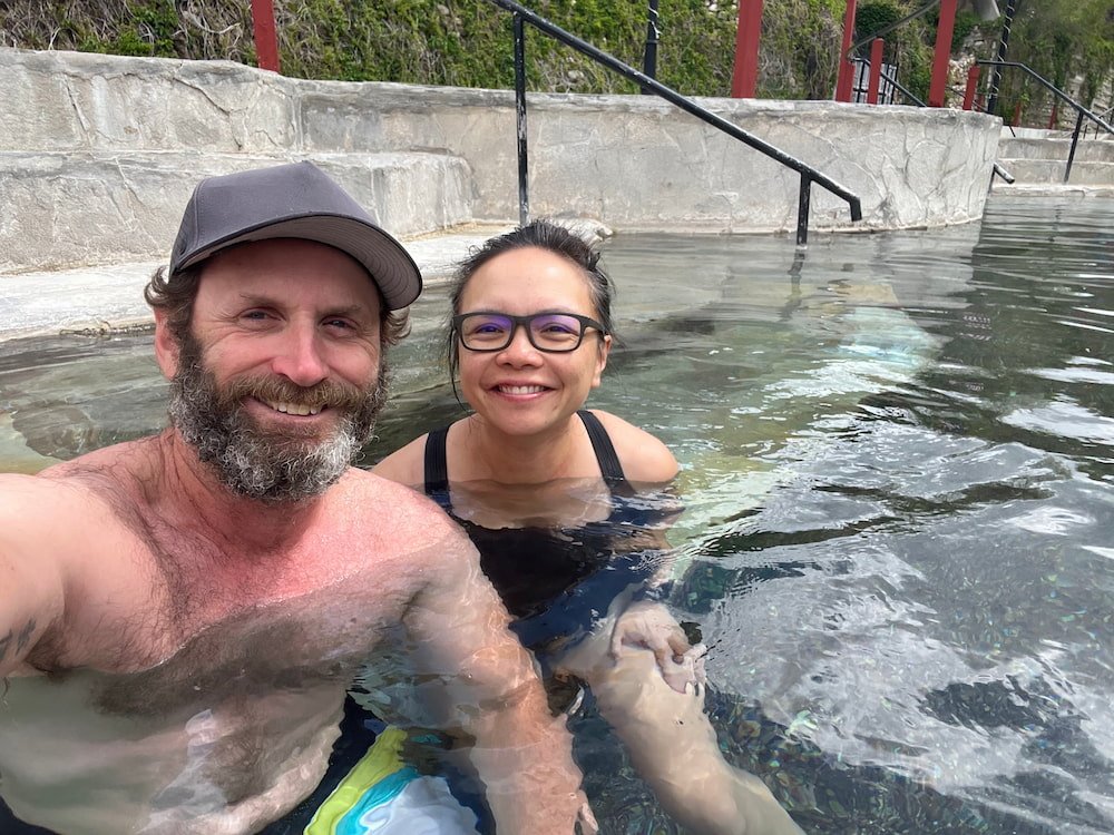 Relaxing in the hot springs