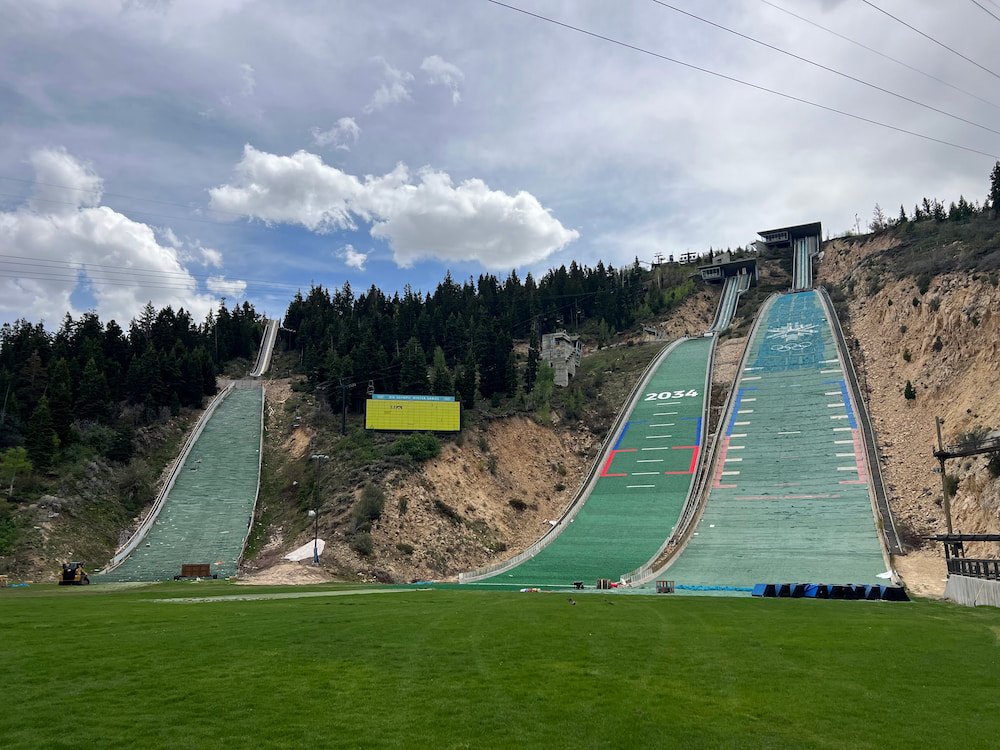 The ski jumps were huge