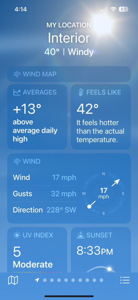 40C but felt like 42C at 4pm