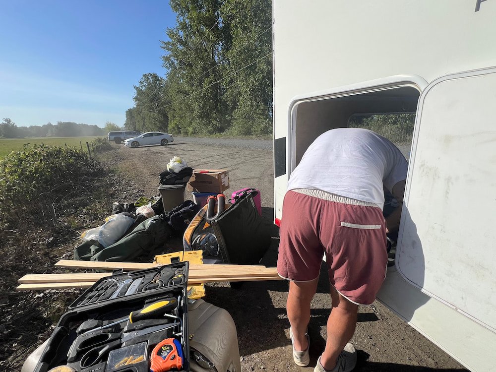 All our stuff had to come out