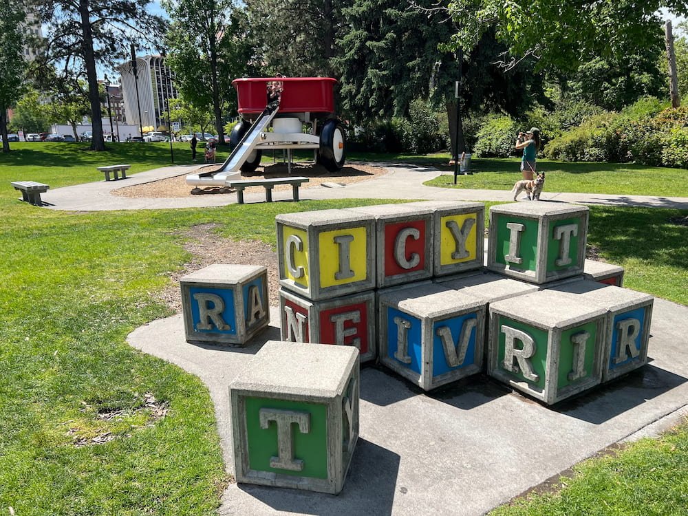 Big Red Wagon and oversized kid blocks
