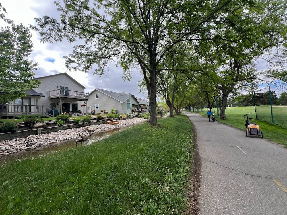 Creekside homes along the golf course