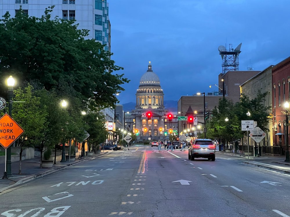 Downtown Boise at night