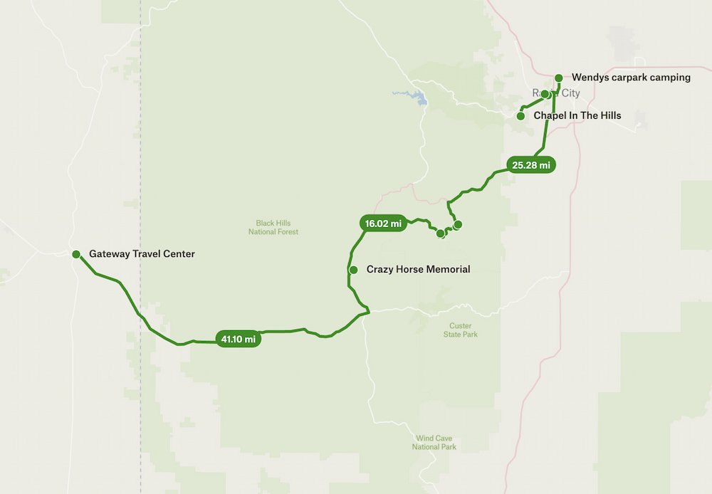 Gateway Travel Center to Rapid City