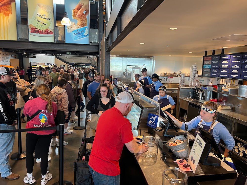 Huge lines for ice cream