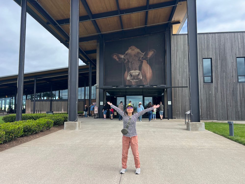 Lisette with the big Tillamook cow