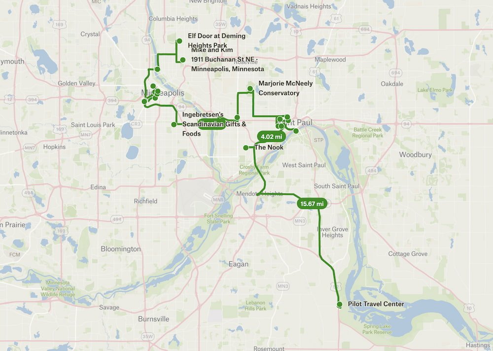 Minneapolis to Near Saint Paul
