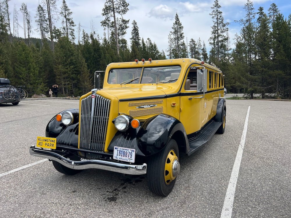 One of the tour buses in Yellowstone