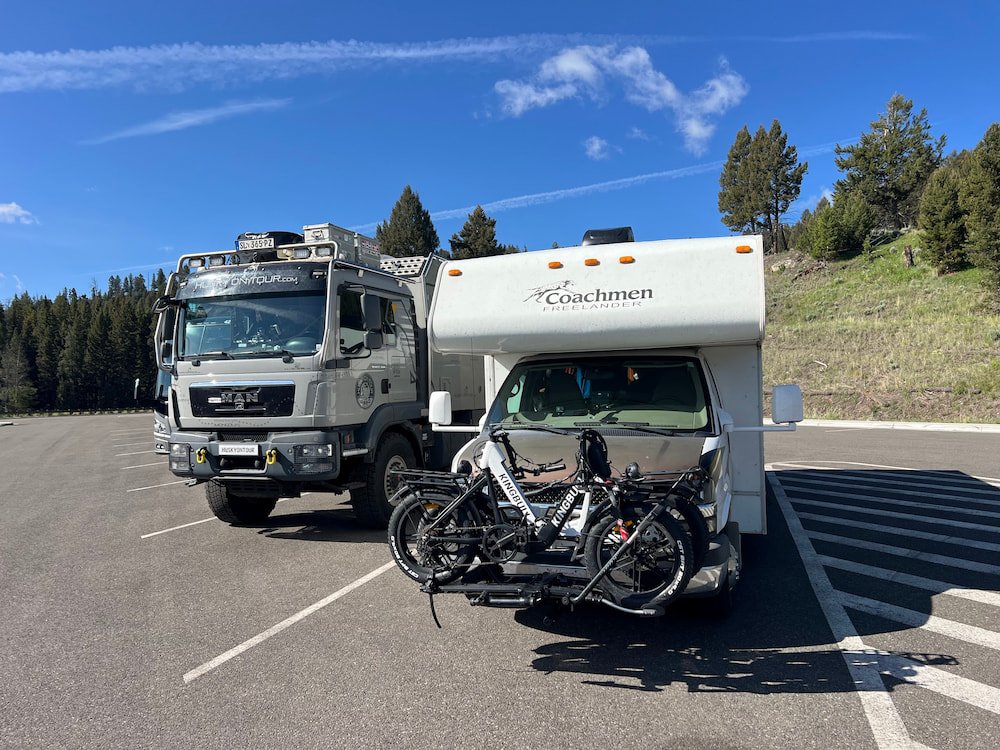 Our Freelander next to the expedition truck