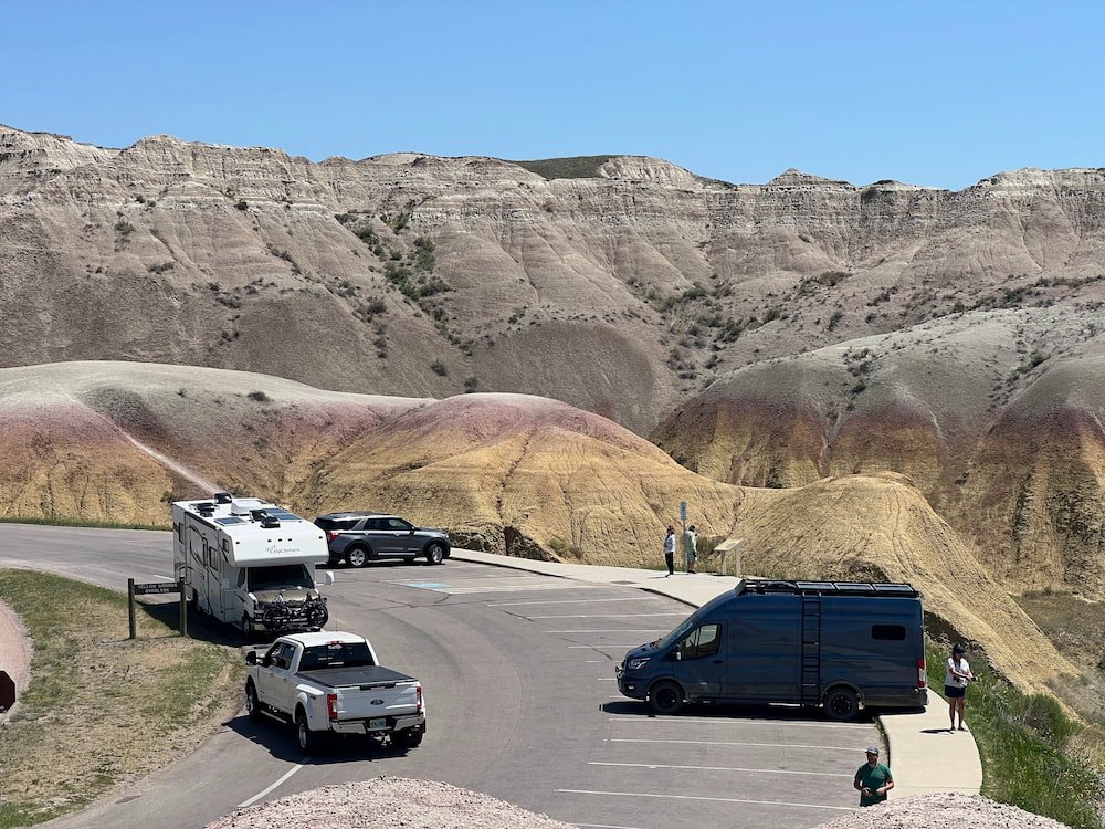 Our RV parked at Yellow Mounds Overlook