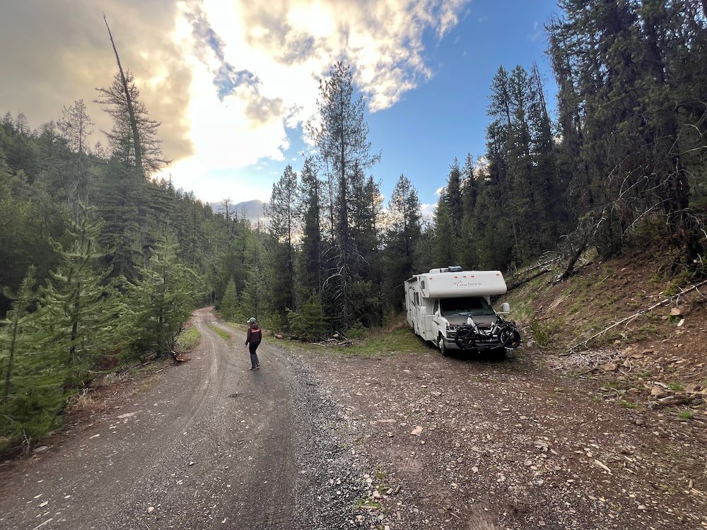 Parked deep in the forest