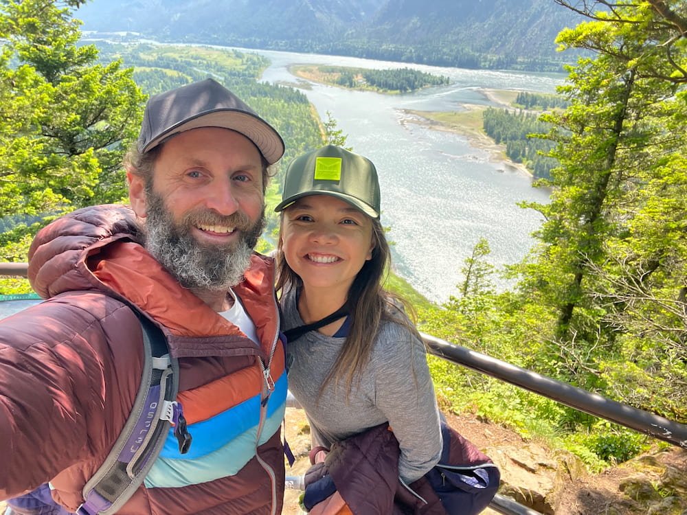 Selfie at the top of Beacon Rock