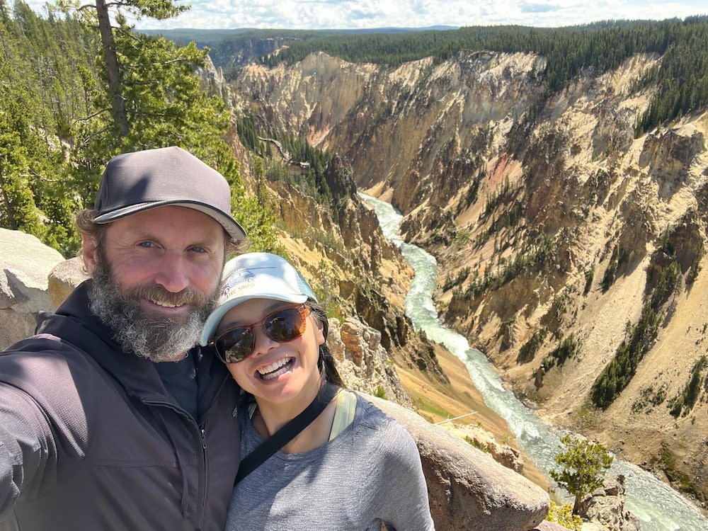 Selfie looking into the valley below